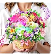 Birthday Cards, Light and Music Happy Birthday Card, Daisy and Butterfly, 10 Inch Life Sized Fore...