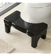 Kzeirm Black Toilet Stool Squat Adult, 7" Squatting Poop Stool for Toilets, Bathroom Foot Rest St...