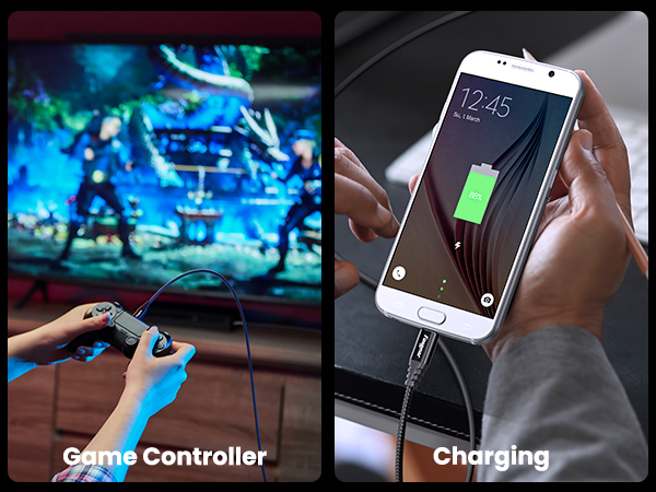 micro usb c android micro usb ps4 game console cable short to c 30cm usb-c braided cord otg charging