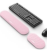 TopMade Upgraded Wider Wrist Rest Set, Soft Memory Foam Keyboard Hand Rest Pad, Computer Ergonomi...