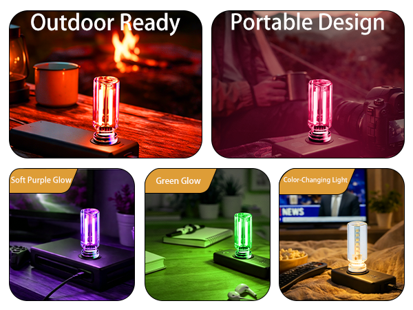 Vintage USB Glass Mini LED Ambient Light with portable outdoor multicolor use