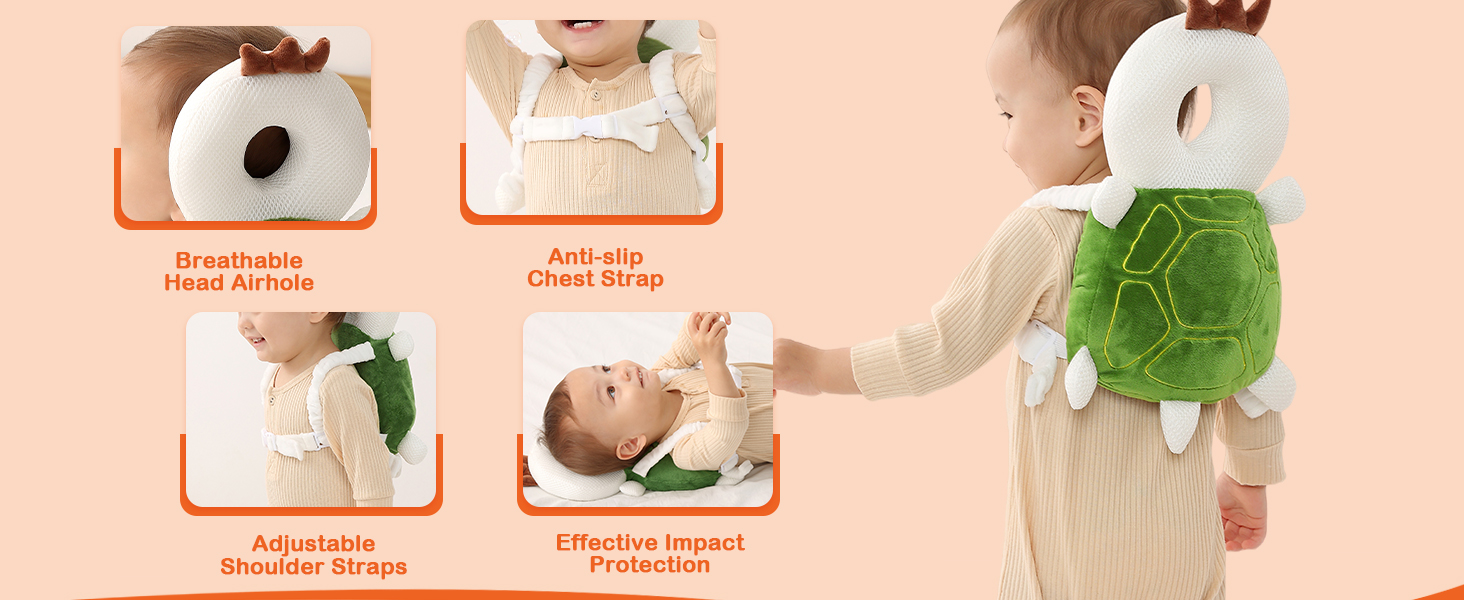 head protection back pack for baby