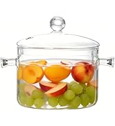 Glass Simmer Pot for Cooking on Stove,Heat-Resistant Glass Cooking Pot,50oz | Borosilicate Glass ...