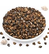 NUPICK 0.6LB Tiger Eye Crystal Chips Bulk, 0.2-0.5" Fish Aquarium Gravel | Polished Gravel for Fi...