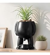 JOHOUSE Funny Planter – Fake Succulent in Black Novelty Planter, Gag Gift Funny Desk Decor for Of...