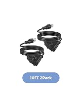 DEWENWILS 10 FT Outdoor Tri-Tap Extension Cord Splitter, Halloween Weatherproof 16/3 SJTW Power C...