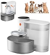 Petgravity Smart Cat Water Dispenser - Stainless Steel Water Bowl, Upgraded Self-Refill Cat Water...