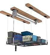 Soywey 4x4FT Ceiling Storage Racks Lift,Overhead Garage Storage Rack,Adjustable Organization Syst...