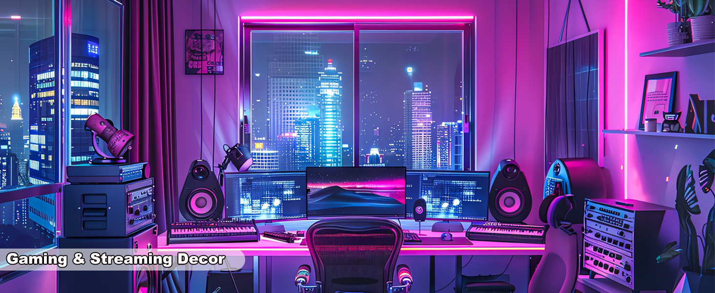 pink LED strip lights for gaming room