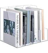 Vertical Magazine File Holder, Clear File Organizer Desk Organizer and Storage Bins Holding for M...