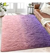 Zedrew Purple Pink Area Rugs 4x6 Feet Rug for Bedroom Living Room, Cute Indoor Gradient Carpets, ...