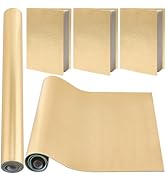 CRASPIRE 55 x 11.8 Inch PU Leather Book Cloth Champagne Yellow for A4-A8 Books Binding Smooth Fau...