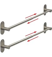 MIROAMZ Towel Bar, Adjustable 14.4inch - 25.2inch Towel Rack, Self Adhesive & Wall Mounted for Ba...