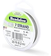 Beadalon 7 Strand Stainless Steel Bead Stringing Wire, 0.010 in / 0.25 mm, Bright, 30 ft / 9.2 m