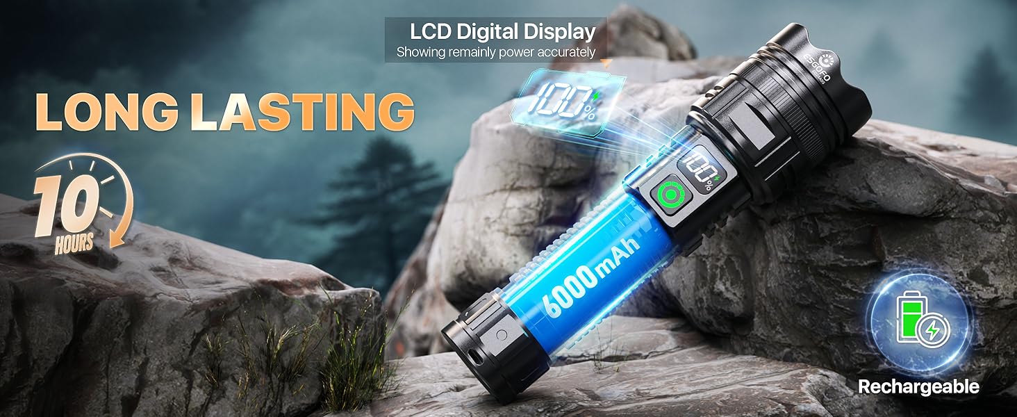 ESGOFO SUPER BRIGHT RECHARGEABLE FLASHLIGHTS HIGH LUMENS