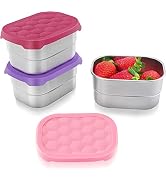 Tanjiae Stainless Steel Snack Containers for Kids | Easy Open Leak Proof Small Food Containers wi...