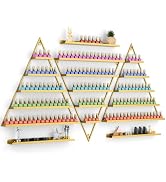 Noverlife 6 Packs Metal Nail Polish Rack for Nail Salon, 5 Tiers Triangular Metal Wall Mounted Na...