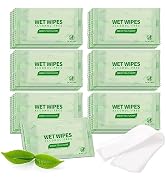 100 Pack Green Tea Wet Wipes Bulk for Homeless, Clean Face Hands Quickly, Green Tea Wet Wipes Bul...