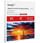 Koala Glossy Thin Inkjet Paper 8.5x11 Inches 100 Sheets Compatible with Inkjet Printer Use DYE IN...
