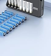 ENEGON 2 Pack 9V Rechargeable Lithium Batteries, 1000mAh 9000mWh with 2-in-1 USB C Charging Cable...