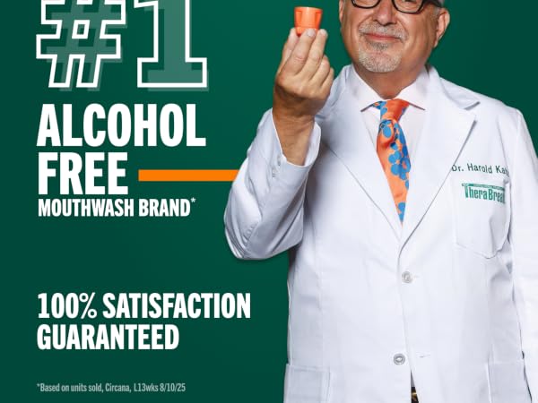 No. 1 alcohol free mouthwash brand, 100 percent satisfaction guartanteed, Dr. Harold Katz