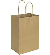 100 Pack 5.25x3.25x8 inch Brown Small Paper Bags with Handles Bulk, bagmad Gift Paper Bags, Kraft...