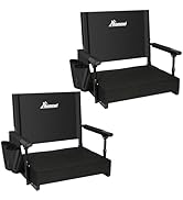 Romswi 2-Pack Stadium Seats with Back Support & Armrests, Lightweight Bleacher Chairs with 2 Cup ...