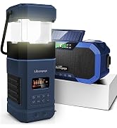 Libovgogo DF-585 Emergency LED Camping Lantern,IPX5 Waterproof Stereo Bluetooth Speaker,Hand Cran...