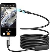 Anykit Dual Lens Endoscope Camera, Type-C Borescope with 8 Adjustable LED Lights, IP67 Waterproof...