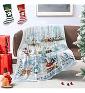 Christmas Blanket Xmas Throw Blanket Cozy Soft Plush Christmas Throws for Couch Sofa Holiday Wint...