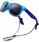 RIVBOS Kids Sunglasses Polarized UV Protection Flexible Rubber Glasses Shades with Strap for Boys...