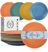 Homienly Flat Dinner Plates Set of 8 Alternative for Plastic Plates Microwave and Dishwasher Safe...