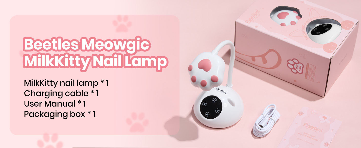 Beetles Gooseneck UV Nail Lamp - Meowgic MilkKitty Mini LED Nail Light