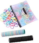 300 Pack Hair Ties BEoffer Baby Toddlers Girls Elastics Hair bands Black Colorful Small Rubber Ba...