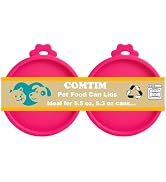 Comtim Cat Food Can Covers Lids for 5.5 oz Cans, 2 Pack Silicone Cat Food Can Lids for 5.5 oz 5.3...