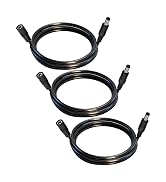 GGIPOWY 5.5mm x 2.5mm 12V DC Power Cable 3-Pack,DC5525 Male to Female Extension Cable 18AWG for C...