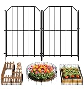 Goovilla Garden Fence, Total 10ft(L) x 24in(H) Garden Fencing Animal Barrier, 10 Pcs Rustproof Me...