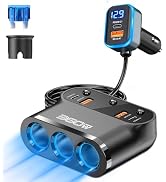 Cigarette Lighter Splitter Adapter 360W: Car 12v Splitter 3 Socket Car Charger Extension Triple U...