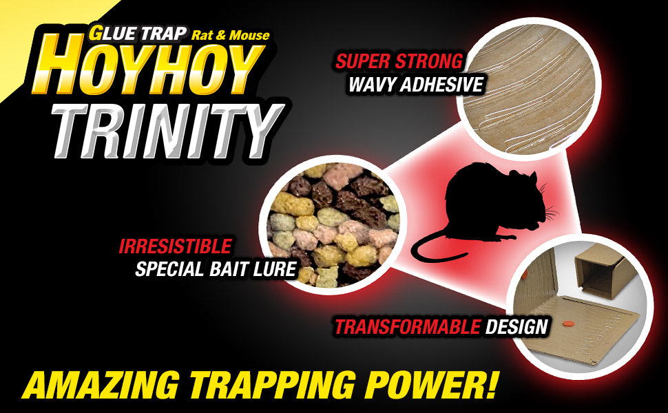 HOY HOY Rat & Mouse Glue Trap Trinity - Amazing Trapping Power