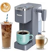 Tastyle Single Serve Coffee Maker with Built-in Detachable Milk Frother, Iced and Hot Coffee Mach...