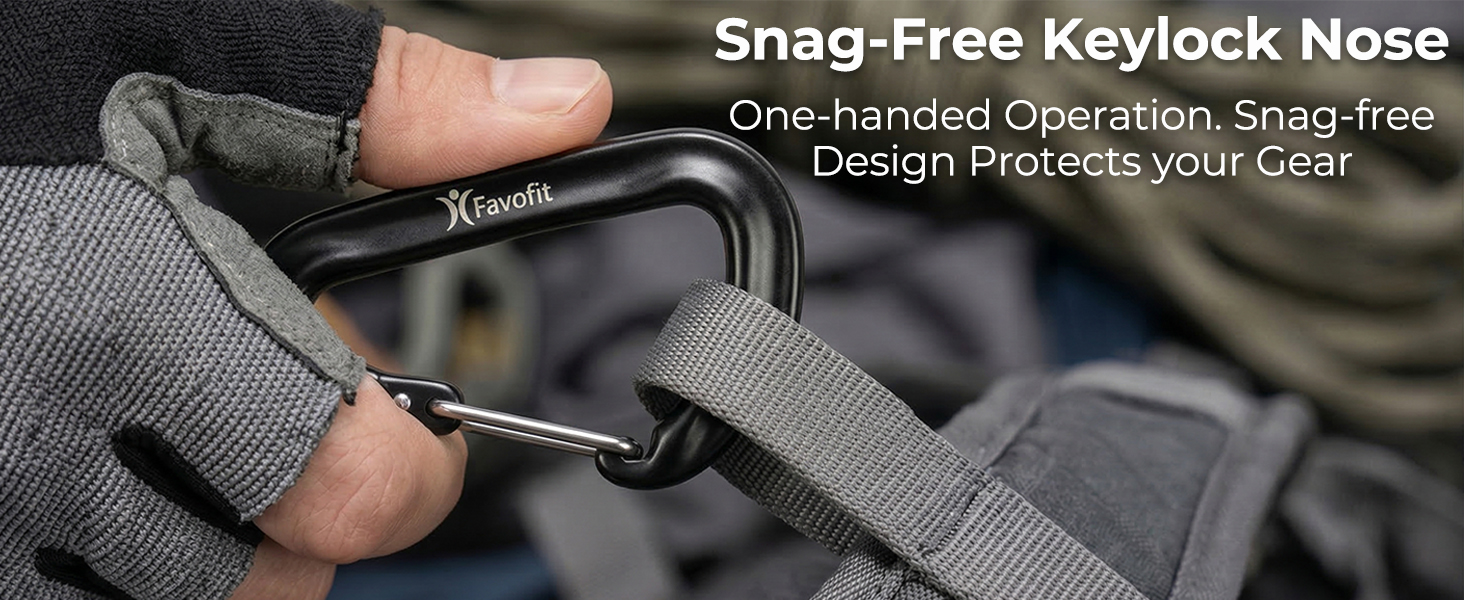 Snag-free carabiner clips to protect your gear
