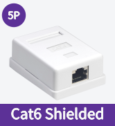 Cat6 Shielded Surface Mount Box 5 Pack