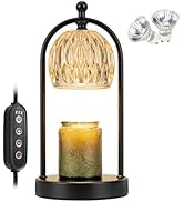 Soilsiu Candle Warmer Lamp With Timer, Electric Glass Light for Bedroom, Dimmable Wax Melts for J...