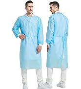 ProtectX (Blue 10 Pack Disposable Breathable Polypropylene Isolation Gown with Elastic Knit Cuffs...