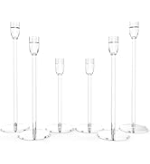 Tall Candlestick Holders Acrylic Clear Taper Candle Stand Bundle for Table Centerpiece Suitable f...