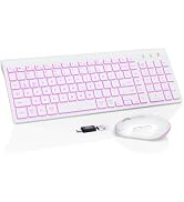 SABLUTE Wireless Keyboard and Mouse Combo, Compact Backlit Scissor Keys | Slim Design, Rechargeab...