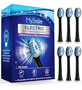 MySmile Electric Toothbrush Replacement Heads, 6 Packs (Black)