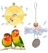 Bird Toys for Parakeets, Colorful Parakeet Toys Wheel, Interactive Spinner Rattle Parrot Toy, Coc...