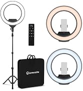 Lume Cube Ring Light Pro 18-inch - Bright Lighting for Podcasting, Streaming, and Video, Fully Ad...