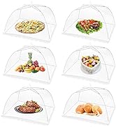 (6PCS) Large Pop Up Mesh Screen Food Cover for Outdoors,17x17Inches Food Tents Umbrella for Picni...